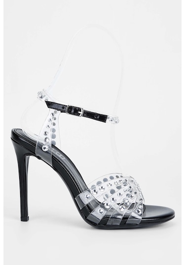 Tamer Tanca Kadın Hakiki Deri Siyah Topuklu Ayakkabı 654 115 Bn Ayk Sk23/24 Sıyah/gumus