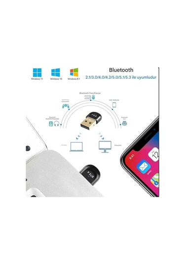 Bluetooth Usb Adaptör Versiyon 5.4 Stick Dongle Edr & Ble Windows 11/10/8.1/7 Uyumlu