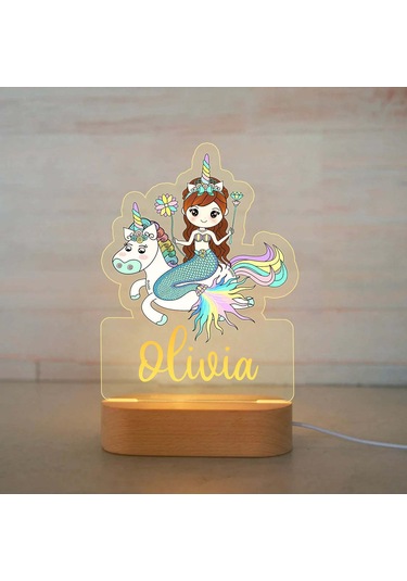 Kişiye Özel Çocuklar İçin Hayvan Gece Lambası İsimli Akrilik Lamba 8 Çok Renkli