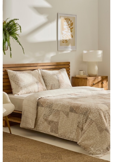Kaşmir Home Lea Çift Kişilik Nevresim Takımı Bej Bej