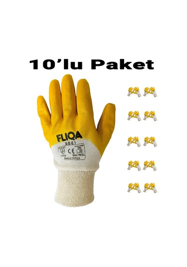 Sg61 Nitril Aşınmaya Dayanıklı Mekanik İş Eldiveni 10'lu Paket