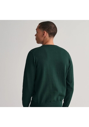 Gant Erkek Yeşil Regular Fit Bisiklet Yaka Kazak - Dokuma Yeşil