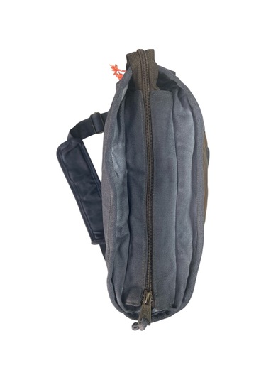 Vintage Salaş Kaliteli Unisex Taşlanmış Kumaş Okul Gezi Postacı Çantası 27x33cm Gri - Taba