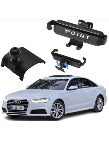 Point Audi A6 Araca Özel Cep Telefon Tutacağı Robotik Oynar Başlıklı 2012 - 2017 Onta57 Siyah