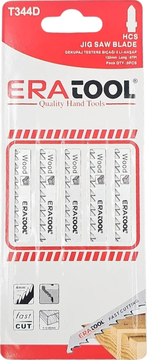 Fixonic Eratool Era51835 T344d Ahşap Dekupaj Testere Bıçağı 5'li Paket