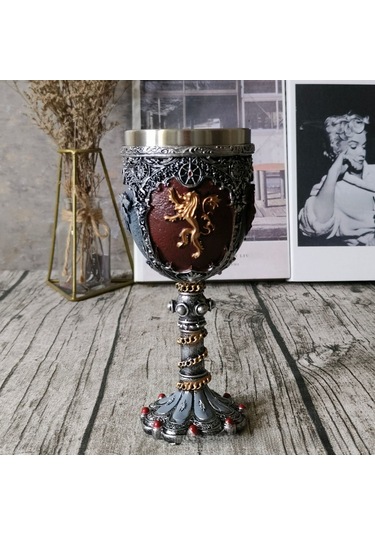 Youmex Antik Finishli El Yapımı Paslanmaz Çelik Ve Reçine Bardak - Kahve/çay İçin 201-300ml, 8x18cm Kahverengi Boylu Bardak