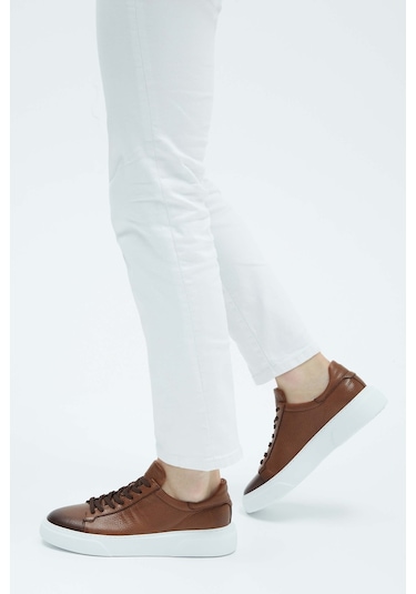 Tamer Tanca Erkek Hakiki Deri Kahverengi Sneakers & Spor Ayakkabı 04 2501 Erk Ayk Y23 Kahve Fltr Kahverengi