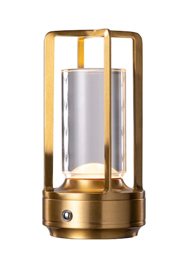 Yaozixa Usb Şarjlı Retro Dokunmatik Ambiyans Lambası - 2w Üç Renk Işık / Sürekli Parlaklık Ayarı, Altın - Bar, Kamp, Dekoratif Masa Lambası Diğer