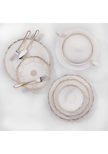 Korkmaz Eliza Collection A8238 60 Parça Yuvarlak Yemek Takımı