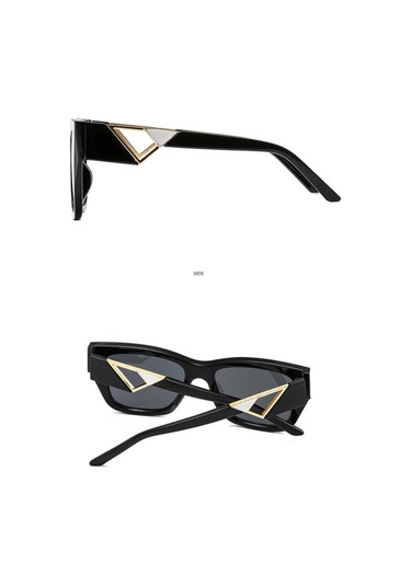 RetroKare Güneş Gözlüğü Kadın Hollow Out Çerçeve Gölge Uv400 Erkek Kontrast Renk Güneş Gözlüğü Siyah Kırmızı