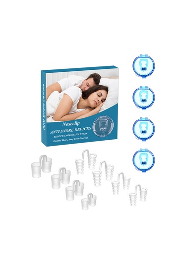 Hangfox Uyku Ve Horlama Yardımcıları Seti: 4 Adet Silikon Burun Klembi + 8 Adet Horlama Engelleyici Klembi