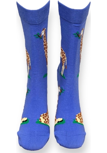 2'li Unısex Hayvan Tasarımlı Esnek Nem Alabilen Pamuklu Spor Soket Çoraplar Çok Renkli