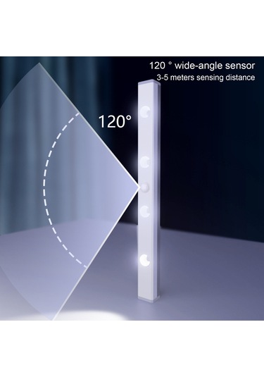 Teltree 21cm Beyaz Işık Kedi Gözü Sensör Lambası - Sürekli/sensör Modları, 450mah Pil, Mıknatıslı, Dolap/kitaplık/ıç Cepheler İçin Diğer