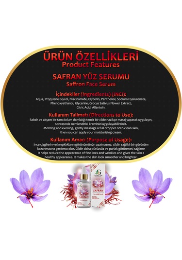 Gökçek Kozmetik Safran Yüz Serumu 30 ML