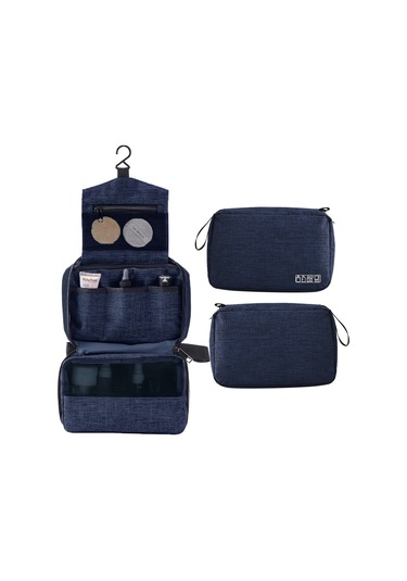 Asılı Kanca Ile Taşınabilir Tuvalet Çantası Tuvalet Lacivert Diğer