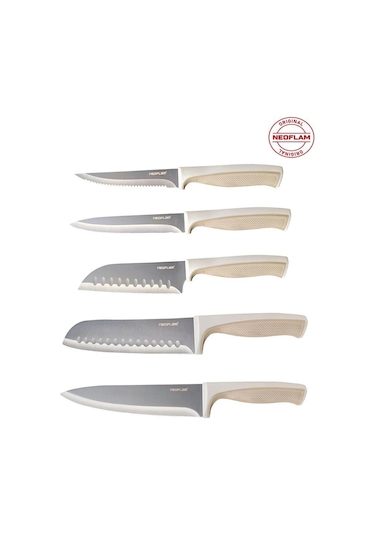 Neoflam Fika Microban Bej 5 Parça Bıçak Seti Bej