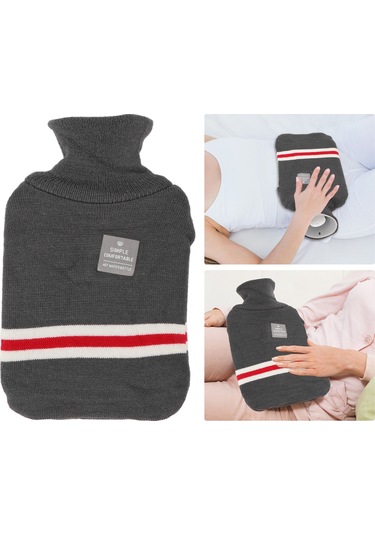 Yunboo 1000ml Pvc Isı Su Bardağı, Dikişli Koyu Gri Kılıf, Tüm Mevsimler İçin Isıtma/soğutma, Patlama Engeli, Tıkanmaz, Boyun-baş-kalça Isıtımı Diğer