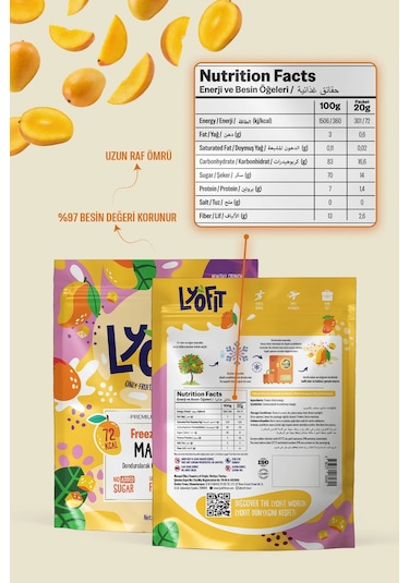 Lyofit Food Freeze Dried Mango 20 G