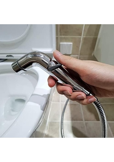 Spiralli Taharetmatik Taharet El Duşu Askılı Ara Musluk Set 101 Siyah