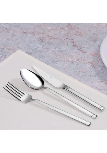 Serenk Barselona Çelik Çatal Kaşık Bıçak Takımı 18 Parça Gümüş