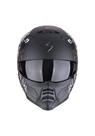 Scorpion Exo Combat 2 Genesis Modüler Motosiklet Kaskı Mat Siyah Beyaz Altın