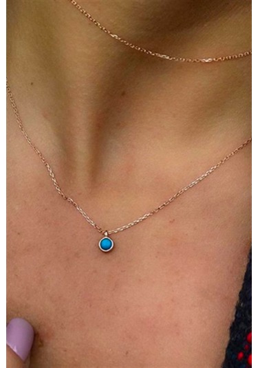 Tufanlar Kuyumculuk Altın Firuze Taşlı Kolye GEKY0002