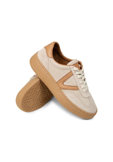 Deery Kadın Hakiki Süet Bej Sneaker Ayakkabı - N0170zbejc01