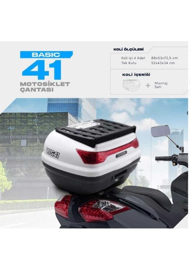 Wogen 41 Litre Basic Motosiklet Çantası - Beyaz - 1405 002 Beyaz
