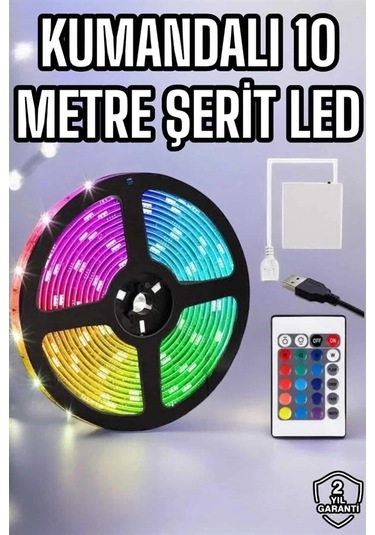 Bfs Smart Şerit Led Tv Arkası Renkli Kumandalı 10 Metre Çok Renkli