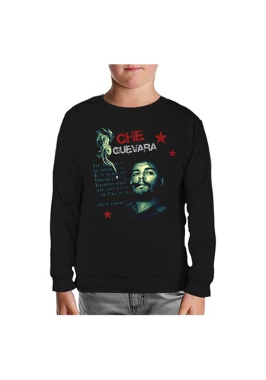Che Guevara - Smoke Siyah Çocuk Sweatshirt Siyah