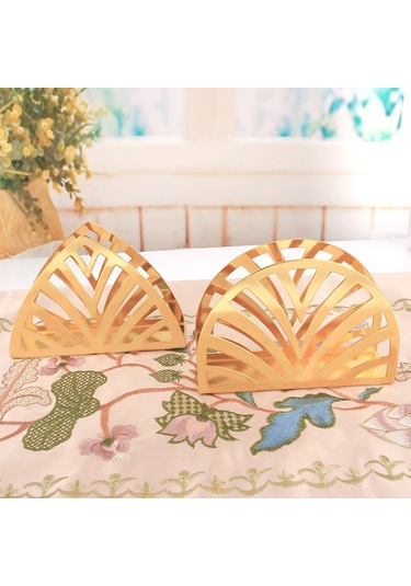 Reedark Şık Ve Dayanıklı Altın Renkli Yuvarlak Peçete Standı - Kafe, Restoran Ve Ev Kullanımı İçin Diğer