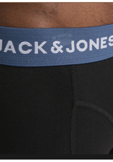 Jack & Jones Erkek Logolu Beli Lastikli 5'Li Boxer Paketi - Solid 12254366 Black