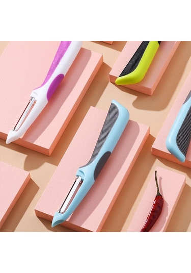 Mavi El Patates Soyucu Kaymaz Kolu Sebze Soyucu Sihirli Aracı Kavun Patates Meyve Kazıyıcı Mutfak Alet Aksesuarları Mavi