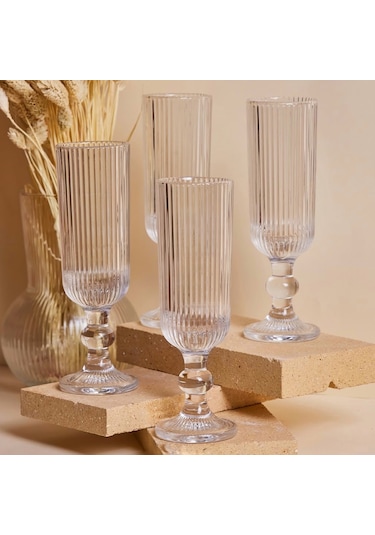 6 Adet Kristal Ayaklı Kahve Yanı Su Ve Meşrubat Bardağı