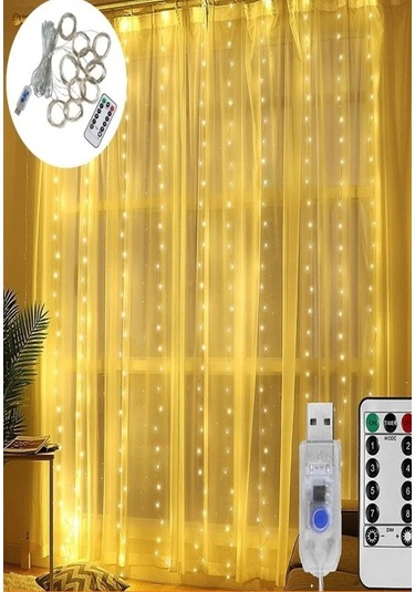 Kenpazar 3x3 Perde Led Kumandalı Çok Renkli