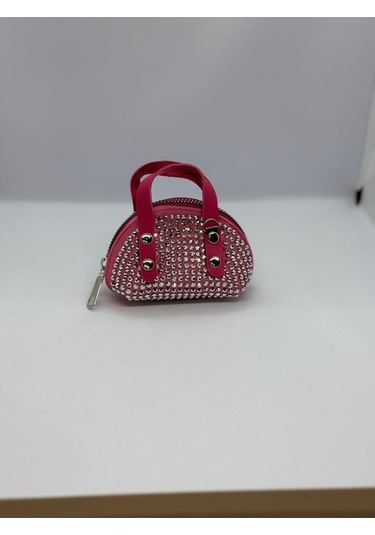 Taşlı Mini Çapraz Askılı Çanta Pembe
