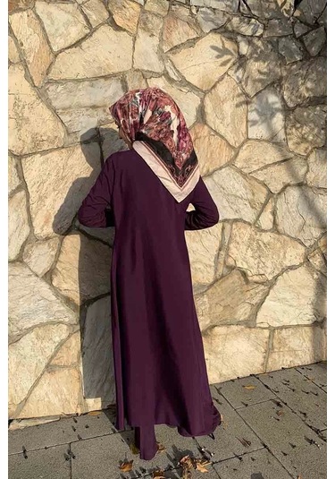 Moda Çizgi Tesettür Takım Mor