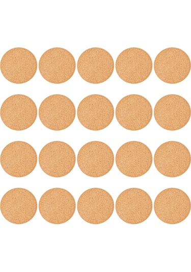 İçecekler İçin 20 Paket Mantar Bardak Altlığı, Emici Isıya Dayanıklı Tekrar Kullanılabilir Ahşap