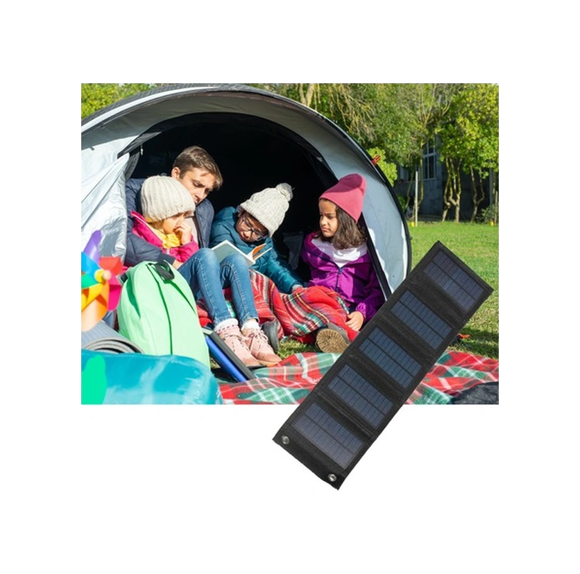 Fortunelane Katlama Şarj Paneli, 7.5w Taşınabilir Güneş Enerjisi, Kamp & Seyahat İçin Usb Çıkışlı