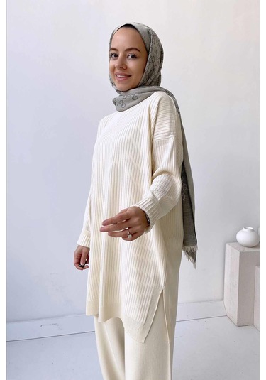 Anje Triko Tunik - Taş Krem