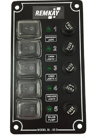 Tekne Sigorta Paneli, Karavan Sigorta Paneli, Switch Panel, 5'Li, 80X145Mm