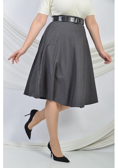Soralline Kadın Etek Kışlık 780 Gri