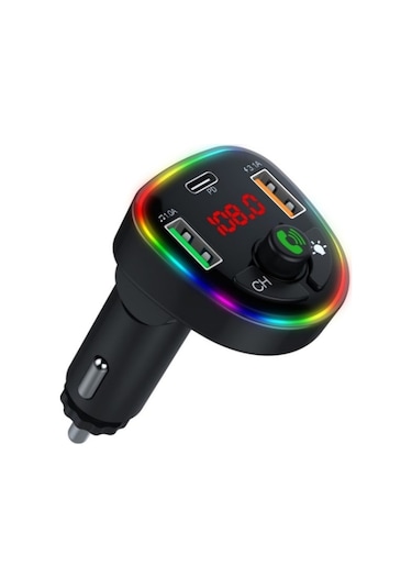 Sones P24 1 Type-c + 2 Usb Araç Şarj Cihazı Araç Bluetooth Müzik Çalar Gerilim Algılama