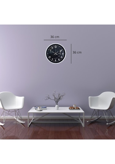 Beyaz 36 Cm Atatürk Modern Tasarım Duvar Saati Renkli