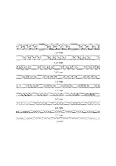 6.30 Mm Gümüş Figaro Zincir - 180 Mikron (510787413)