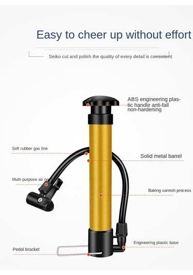 Bisiklet Pompası Top Şişirme Araba El Hava Pompa İğne Hediyeli