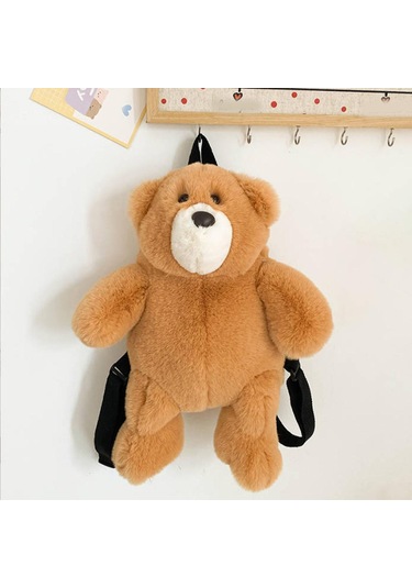 Suntek Peluş Ayı Sırt Çantası Ayarlanabilir Omuz Askılı Kahverengi