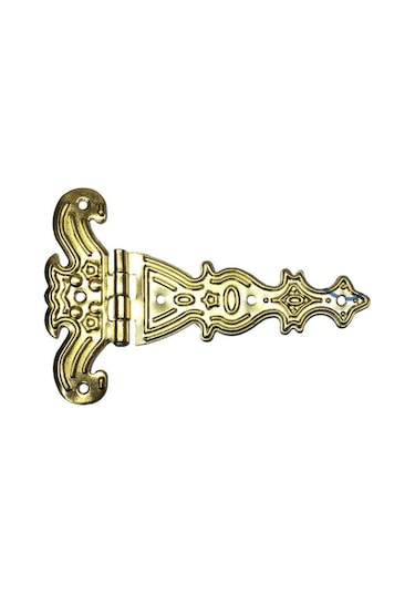 Dekoratif, Sac Tek Kuyruklu Menteşe - 69x102 Mm, Büyük, Sarı, 100 Adet
