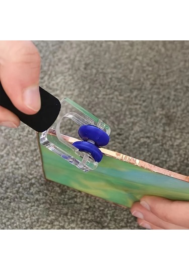 Chuangyinshop 1 Adet Ayarlanabilir Cam Kıvırma Ve Parlatma Aleti, Çift Yaylı Rulo, Konforlu Köpük Tutamak