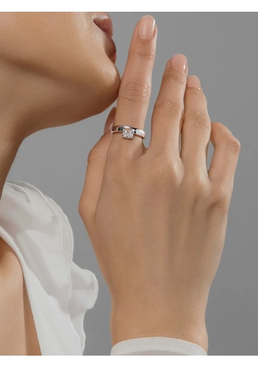 Fly Jewelry 925 Ayar Gümüş Zirkon Taşlı Yüzük 417607849 Gri